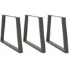 Valgomojo stalo kojos, V formos, 3 vnt., antracito spalvos, 100x(72-73,3) cm, plienas