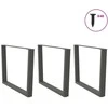 Valgomojo stalo kojos, V formos, 3 vnt., antracito spalvos, 100x(72-73,3) cm, plienas