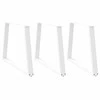Valgomojo stalo kojelės, 3 vnt., baltos, 90x(72-73,3) cm, plienas, V formos