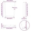Valgomojo stalo kojelės, V formos, 3 vnt., natūralus plienas, 70x(72-73,3) cm, plienas