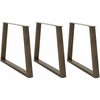Valgomojo stalo kojelės, V formos, 3 vnt., natūralus plienas, 100 x (72-73,3) cm, plienas