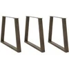 Valgomojo stalo kojelės, V formos, 3 vnt., natūralus plienas, 70x(72-73,3) cm, plienas