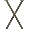 Valgomojo stalo kojos, X formos, 2 vnt., natūralus plienas, 50x(72-73) cm, plienas
