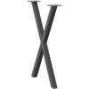 Valgomojo stalo kojos, X formos, 2 vnt., antracito spalvos, 50x(72-73) cm, plienas