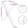 Valgomojo stalo kojos, 2 vnt., baltos, 90x(72-73) cm, plienas, X formos