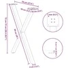 Valgomojo stalo kojos, 2 vnt., baltos, 80x(72-73) cm, plienas, X formos