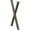 Valgomojo stalo kojos, X formos, 2 vnt., natūralus plienas, 50x(72-73) cm, plienas