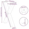 Valgomojo stalo kojos, 3 vnt., juodos, 70x(72-73) cm, plienas, X formos