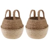 Vazonas su rankenomis 2 pcs Balta Ø 22 x 20 cm 100% Jūros žolė