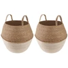 Vazonas su rankenomis 2 pcs Balta Ø 32 x 32 cm 100% Jūros žolė