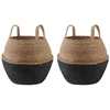 Vazonas su rankenomis 2 pcs Juoda Ø 32 x 32 cm 100% Jūros žolė