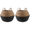 Vazonas su rankenomis 2 pcs Juoda Ø 45 x 36 cm 100% Jūros žolė