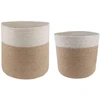 Vazonų rinkinys 2 pcs Natūrali ir Balta Ø 28 x 28 cm