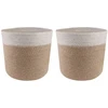 Vazonų rinkinys 2 pcs Natūrali ir Balta Ø 21 x 21 cm
