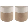 Vazonų rinkinys 2 pcs Natūrali ir Balta Ø 28 x 28 cm