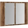 Veidrodinė LED spintelė, medienos, 60x12x45cm, apdirbta mediena