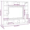 Veidrodinė spintelė su LED apšvietimu, ąžuolo, 91x15x76,5cm