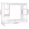 Veidrodinė spintelė su LED apšvietimu, juoda, 76x15x55cm