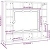 Veidrodinė spintelė su LED, juodos spalvos, 91x15x76,5cm