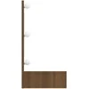 Veidrodinė spintelė su LED, ruda ąžuolo, 90x31,5x62 cm