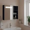 Veidrodinė vonios kambario spintelė su LED, pilka, 60x13x52cm