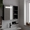 Veidrodinė vonios kambario spintelė su LED, juoda, 60x13x52cm