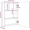 Veidrodinė vonios spintelė su LED apšvietimu, balta, 50x13x70cm