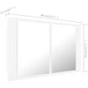 Veidrodinė vonios spintelė su LED, balta, 80x12x45cm, akrilas