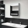 Veidrodinė vonios spintelė su LED, betono pilka, 50x14x60cm