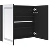 Veidrodinė vonios spintelė su LED, juoda, 80x12x68cm, blizgi