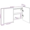 Veidrodinė vonios spintelė su LED, pilka, 80x12x45cm, akrilas
