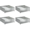 Vejo kraštas 4 pcs 100 x 100 x 35 cm Plienas Sidabrinė