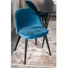 Venture Home Valgomojo kėdės Velvet, 2vnt., juodos/mėlynos, aksomas