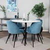 Venture Home Valgomojo kėdės Velvet, 2vnt., juodos/mėlynos, aksomas