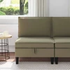 Vidinė Sofa su Saugykla Chaki Aksomas