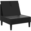 Vidinė Sofa su Saugykla Juoda Aksomas