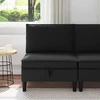 Vidinė Sofa su Saugykla Juoda Aksomas