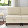 Vidinė Sofa su Saugykla Kreminė Aksomas