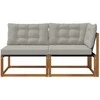 Lauko vidurinė ir kampinė sofa su pagalve 2 Vienetas Natūrali