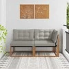Lauko vidurinė ir kampinė sofa su pagalve 2 Vienetas Natūrali