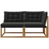 Lauko vidurinė ir kampinė sofa su pagalve 7 Vienetas Natūrali