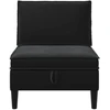 Vidurinė sofa su saugykla Juoda Aksomas