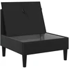 Vidurinė sofa su saugykla Juoda Aksomas