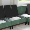 Vidurinė sofa su saugykla Jūrinė žalia Aksomas