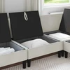 Vidurinė sofa su saugykla Kreminė Aksomas
