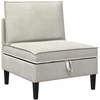 Vidurinė sofa su saugykla Kreminė Aksomas