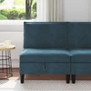 Vidurinė sofa su saugykla Mėlyna Aksomas