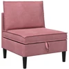 Vidurinė sofa su saugykla Rožinė Aksomas