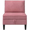 Vidurinė sofa su saugykla Rožinė Aksomas