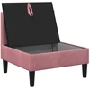 Vidurinė sofa su saugykla Rožinė Aksomas